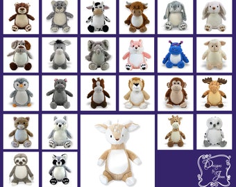 Deer Personalized Stuffed Animal - Personalized Birth Stats Stuffed Animal - Monogramed Stuffed Animal - Embroidered Animal w/Name -Keepsake