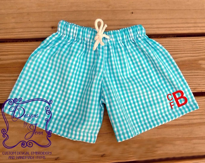 Monogram Swim Shorts, Monogrammed Swimsuit, Monogram Bathing Suit, Monogram One Piece, Monogram Boys Swim Shorts, Personalized Swimsuit