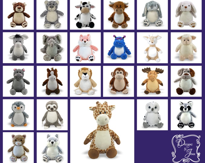 Giraffe Personalized Stuffed Animal - Personalized Birth Stats Stuffed Animal - Monogramed Stuffed Animal - Embroidered Animal w/Name