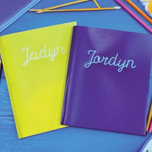 School Embroidered Folders | School Folders With Name | Personalized Folder | Perfect For Students & Teachers | Two Pocket Folder with Name