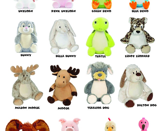 Personalized Stuffed Animal - Personalized Name Only Stuffed Animal - Stuffed Animal with Name - Embroidered Stuffed Animal - Name Only