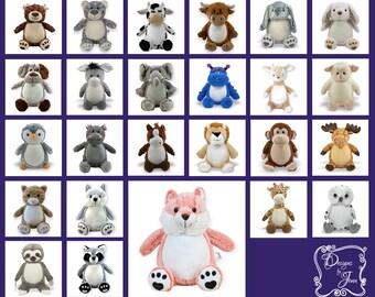 Fox Personalized Stuffed Animal - Personalized Birth Stats Stuffed Animal - Monogramed Stuffed Animal - Embroidered Animal w/Name - Keepsake