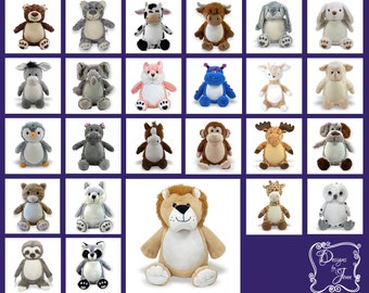 Lion Personalized Stuffed Animal - Personalized Birth Stats Stuffed Animal - Monogramed Stuffed Animal - Embroidered Animal w/Name -Keepsake