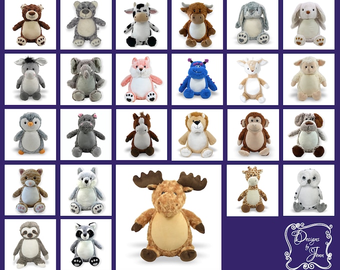 Moose Personalized Stuffed Animal - Personalized Birth Stats Animal - Monogramed Stuffed Animal - Embroidered Animal w/Name -Keepsake