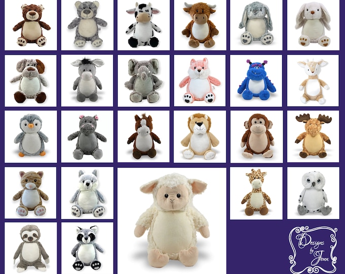 Lamb Personalized Stuffed Animal - Personalized Birth Stats Stuffed Animal - Monogramed Stuffed Animal - Embroidered Animal w/Name -Keepsake