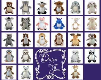Personalized Stuffed Animal - Personalized Birth Stats Stuffed Animal - Monogramed Stuffed Animal - Embroidered Animal with Name - Keepsake