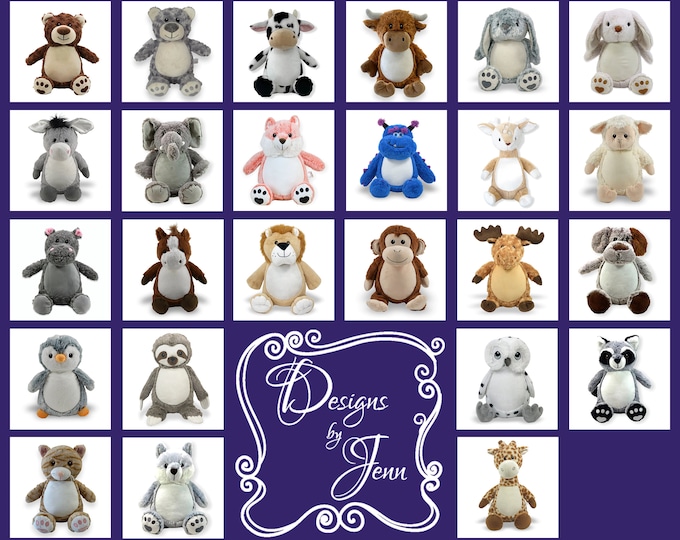 Personalized Stuffed Animal - Personalized Birth Stats Stuffed Animal - Monogramed Stuffed Animal - Embroidered Animal with Name - Keepsake