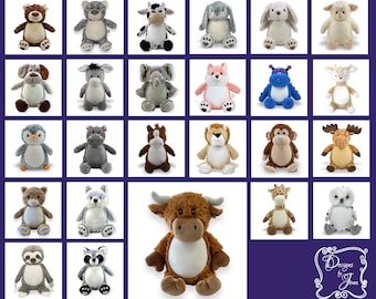 Highland Cow Personalized Stuffed Animal - Personalized Birth Stats Stuffed Animal - Monogramed Stuffed Animal - Embroidered Animal w/Name