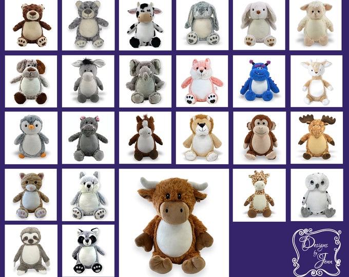 Highland Cow Personalized Stuffed Animal - Personalized Birth Stats Stuffed Animal - Monogramed Stuffed Animal - Embroidered Animal w/Name