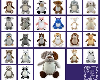 Puppy Personalized Stuffed Animal - Personalized Birth Stats Stuffed Animal - Monogramed Stuffed Animal -Embroidered Animal w/Name -Keepsake