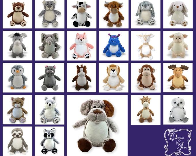 Puppy Personalized Stuffed Animal - Personalized Birth Stats Stuffed Animal - Monogramed Stuffed Animal -Embroidered Animal w/Name -Keepsake