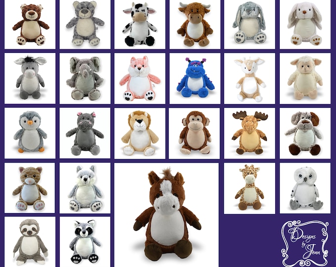 Horse Personalized Stuffed Animal - Personalized Birth Stats Stuffed Animal - Monogramed Stuffed Animal -Embroidered Animal w/Name -Keepsake