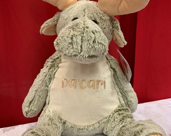 Mayson Moose Personalized Stuffed Animal - Personalized Name Only Stuffed Animal - Stuffed Animal w/ Name - Embroidered Stuffed Animal -Name