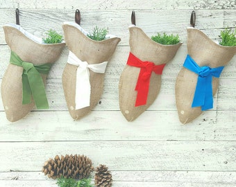 Big Cat Stocking, Kitty CHRISTMAS STOCKING, Linen Stockings, Fish Shape Stockings, Cat Family Stockings, Tan Stockings, Handmade Stockings