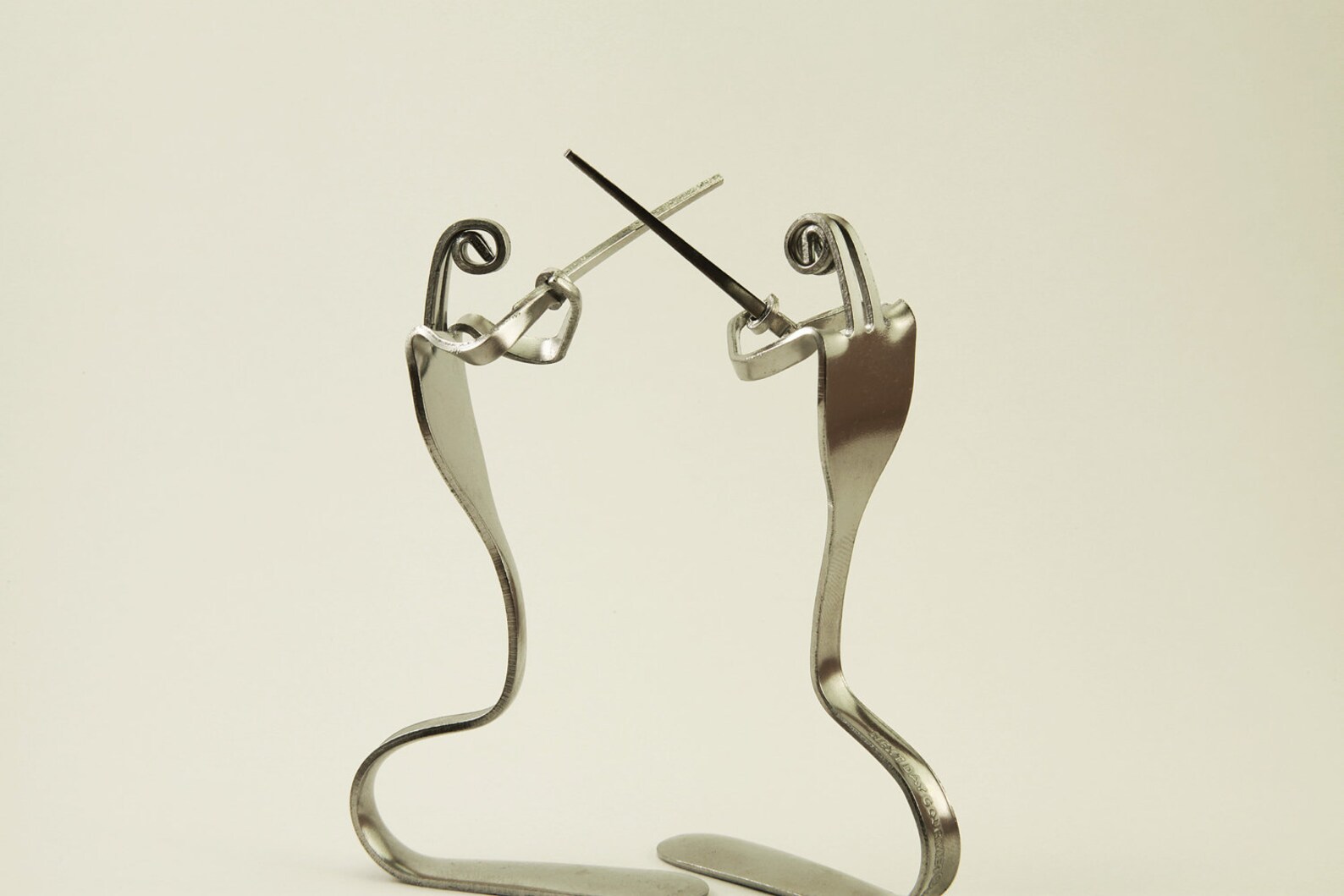 Fork Sculpture Sword Fighters Tomforkery Etsy