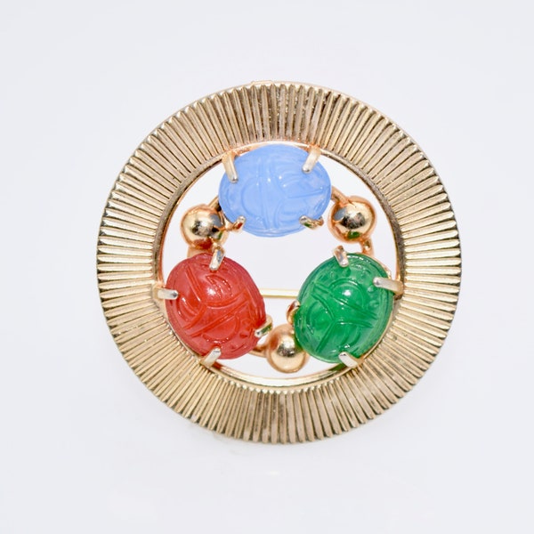 Vintage Egyptian Scarab Brooch