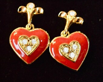 Heart Dangle Earrings, Avon Romantic Revival Pierced Earrings