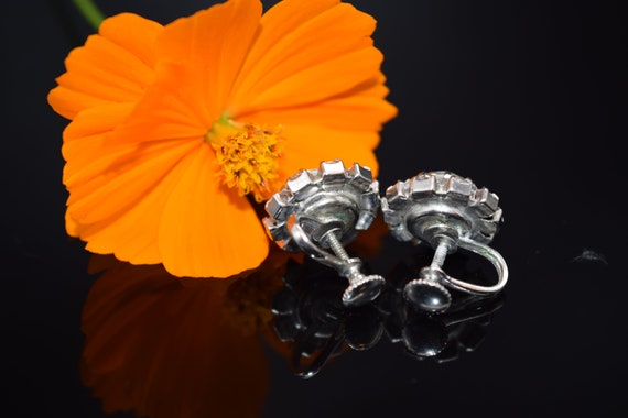 Vintage Clear Rhinestone Earrings, Wedding Jewelry - image 5