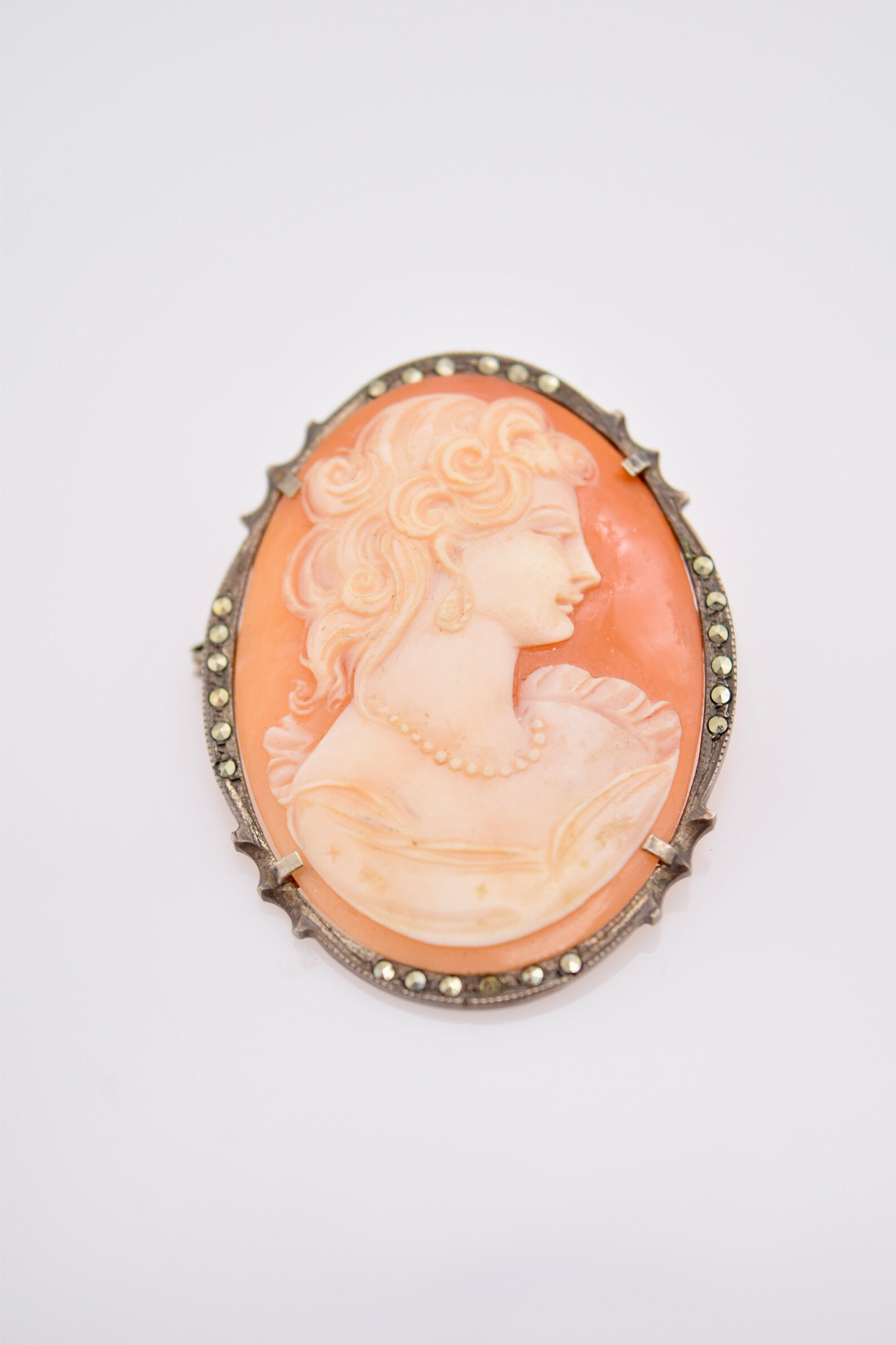 Antique Cameo Brooch Pin Carved Shell Cameo Pendant With Etsy