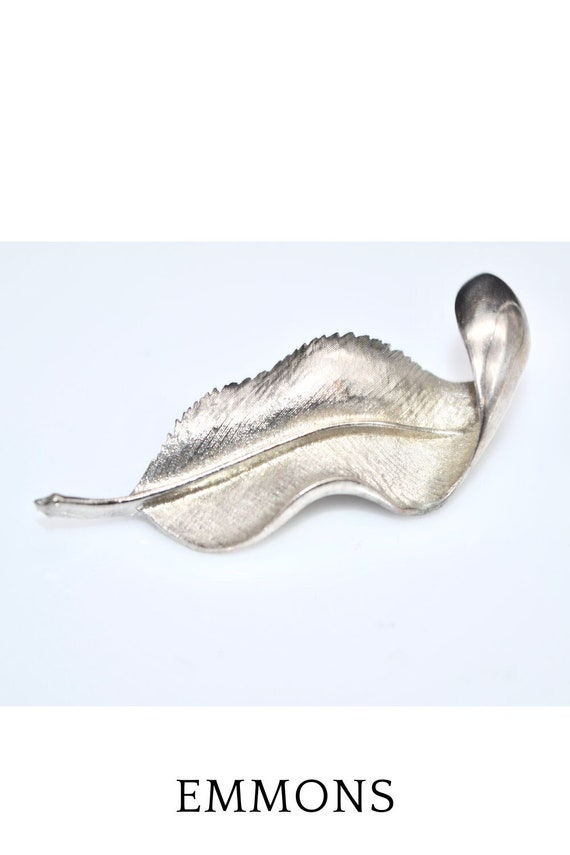 Vintage Emmons Silver Leaf Brooch, Realistic Leaf 