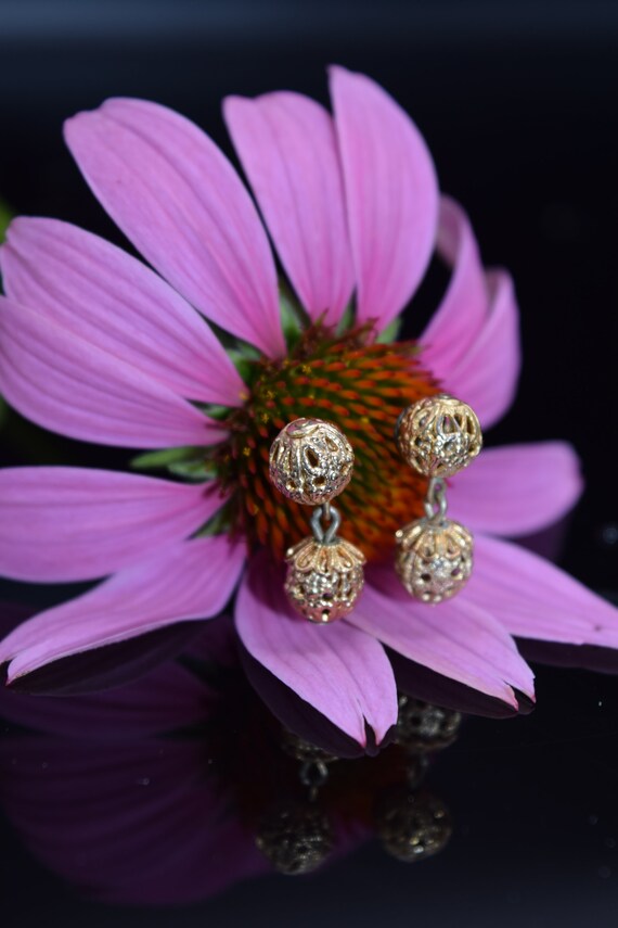 Vintage Gold Dangle Earrings, Napier Signed - image 4