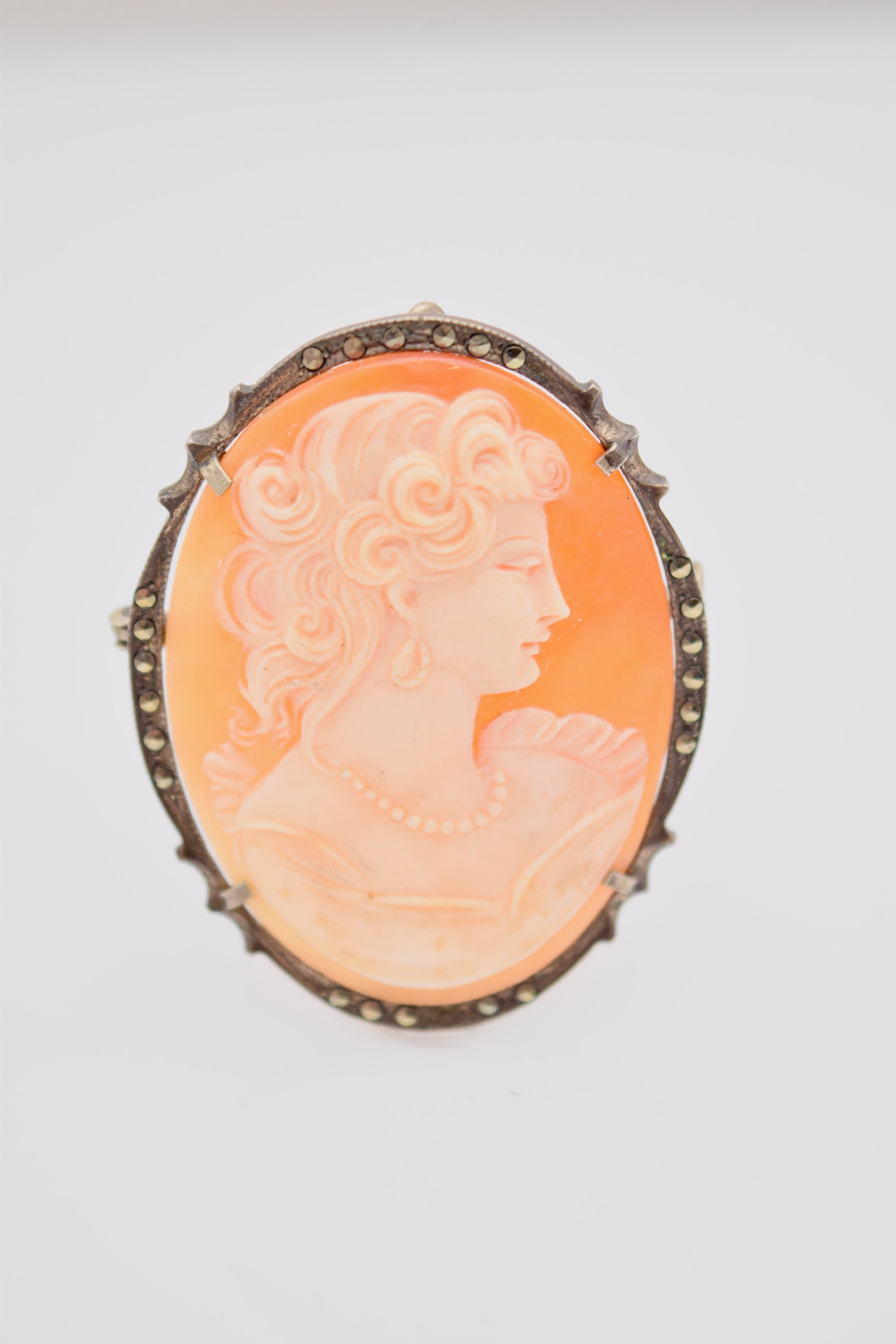 Antique Cameo Brooch Pin Carved Shell Cameo Pendant With Etsy