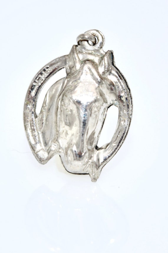 Vintage Sterling Silver Horse Shoe Charm, Lucky H… - image 2