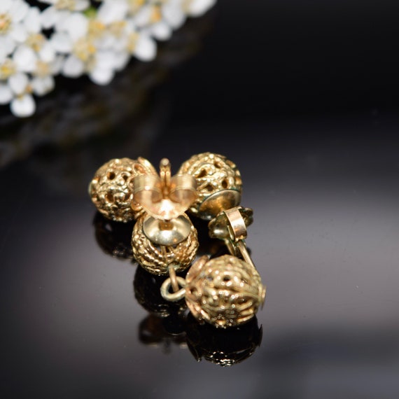 Vintage Gold Dangle Earrings, Napier Signed - image 6