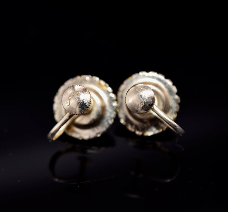 Coro Pegasus Box Blue Rhinestone Screw Back Earrings 50s Blue Rhinestone Earrings Coro Earrings