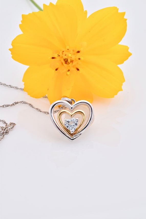 Heart Pendant Necklace - Heart Necklace - Valenti… - image 1