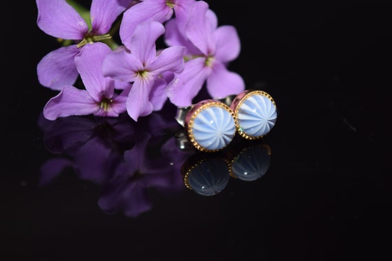 Blue Millefiori Style Stud Earrings - image 2