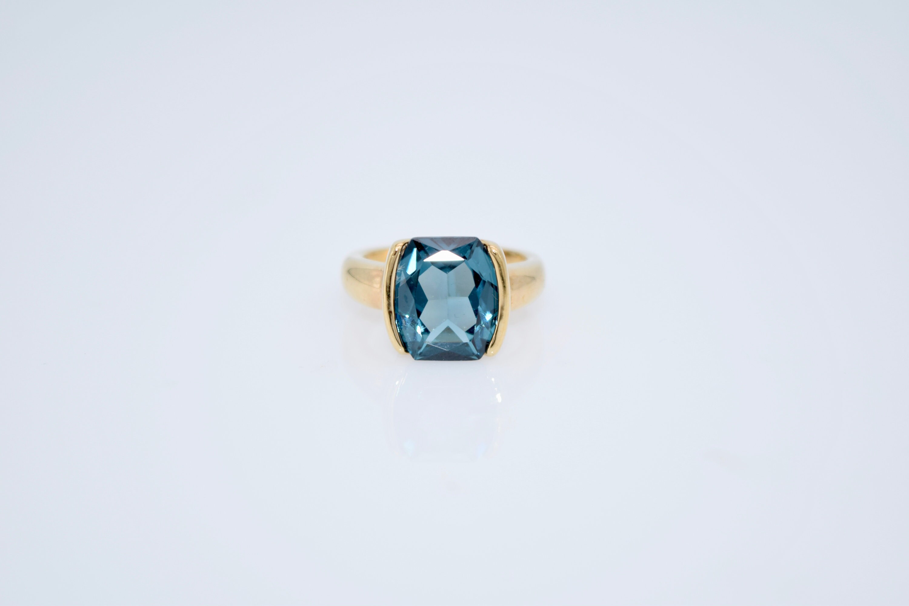 Blue Green Ring Gold Plated Sterling Silver Blue Stone Ring Etsy