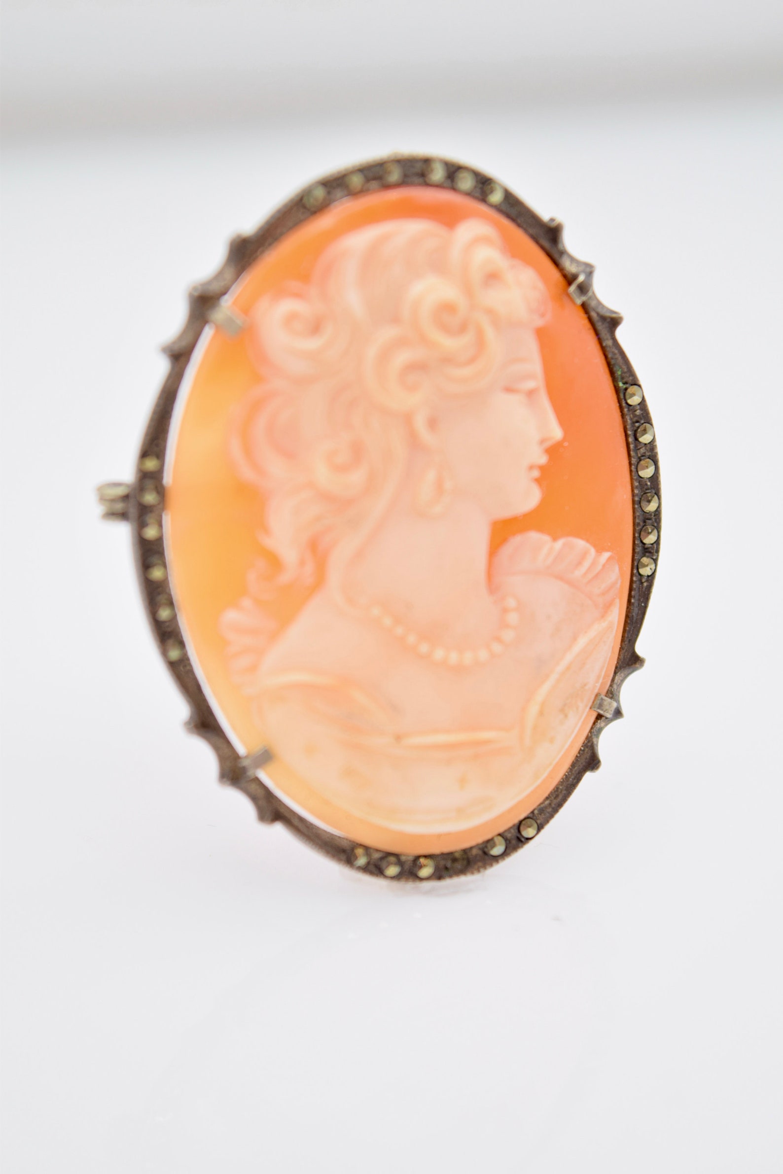 Antique Cameo Brooch Pin Carved Shell Cameo Pendant With Etsy