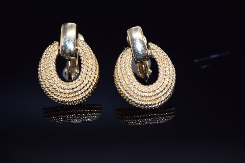 Vintage Napier Golden Knocker Earrings