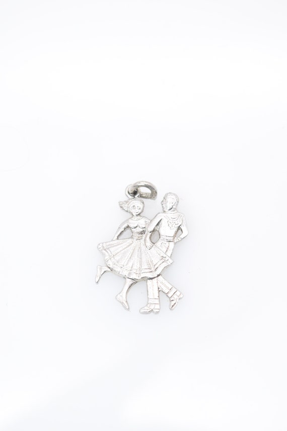 925 Sterling Silver Dancing Couple Charm Pendant, 