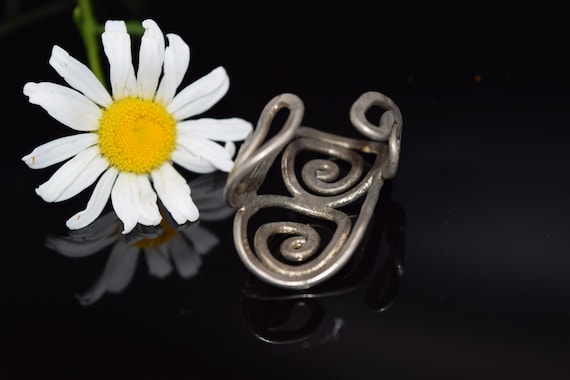 Hammered Wire Wrap Statement Ring, Adjustable Ring - image 4
