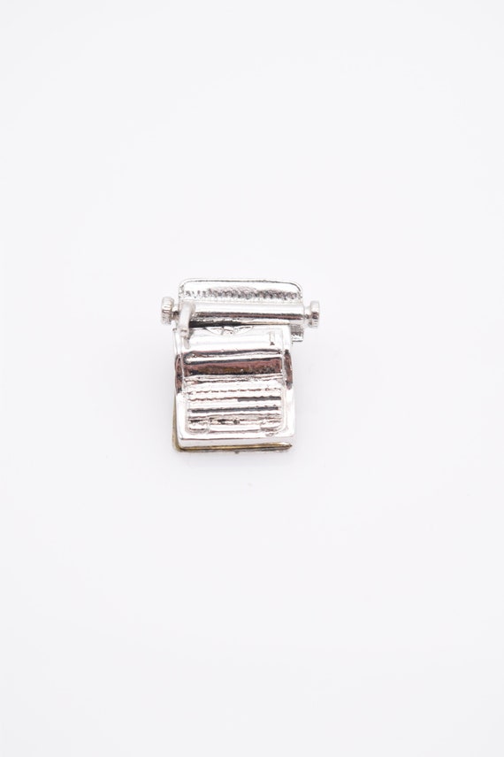 Vintage Silver Movable Typewriter Charm , Typewrit