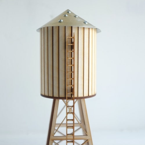 NYC Water Tower Miniature Tabletop Wooden Water Tower Gold Etsy
