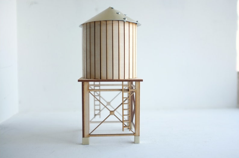 NYC water tower 2 tabletop wooden water tower gold Etsy