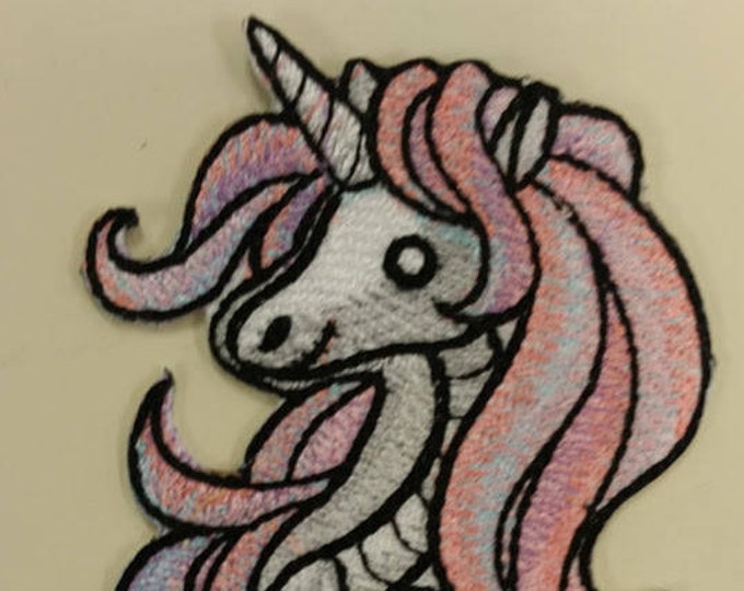 Unicorn magical embroidered patch,  Fantasy Iron on Patch,  Pretty Unicorn Patch