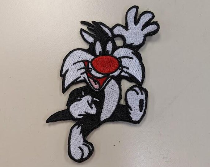 Cartoon Tuxedo Cat embroidered patch