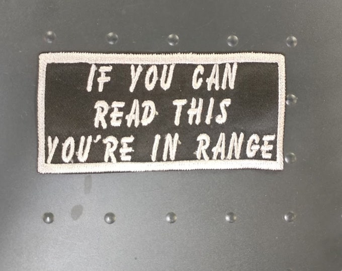 If you can read this motorcycle tag patch, Iron on Patch, Embroidered Motorcycle Patch