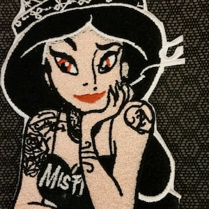 Bad Girl Princess Embroidered Patch, Tattooed Princess Patch, Iron On Misfit Princess Patch