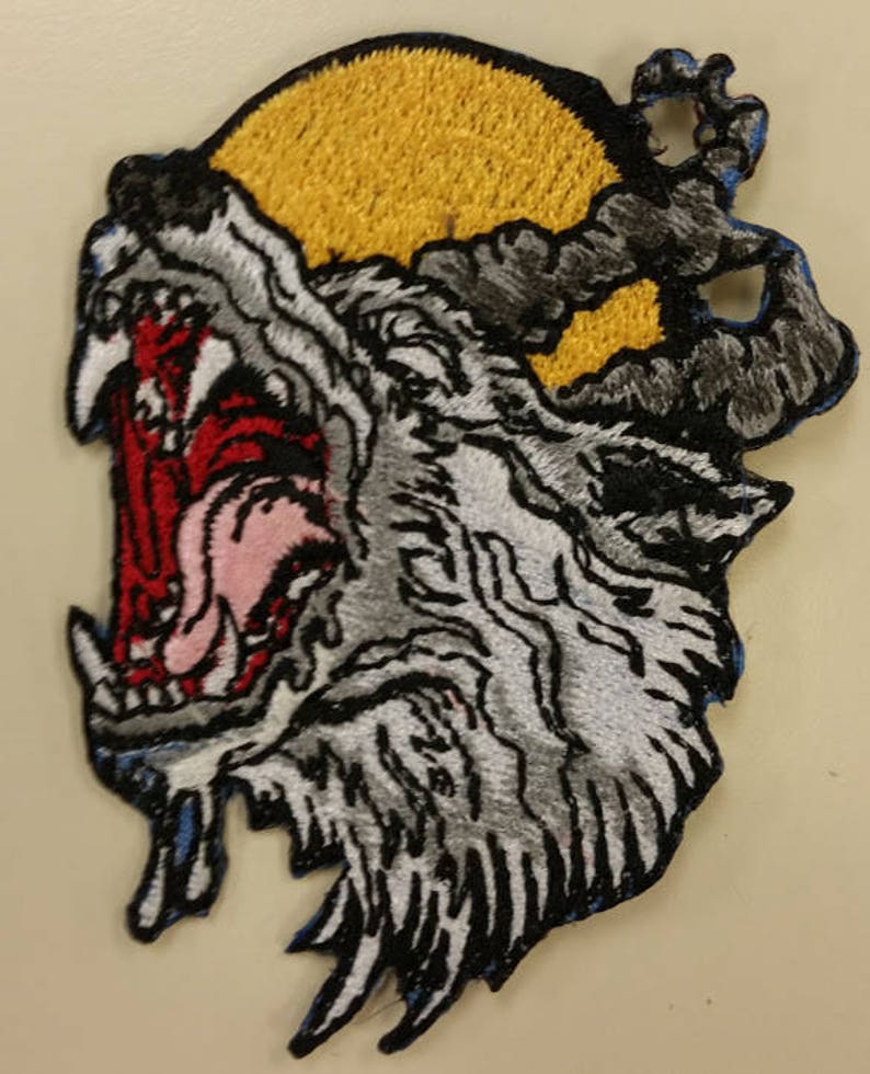 Howl at the Moon Wolf Patch, Embroidered Wolf Patch, Moon Patch ...
