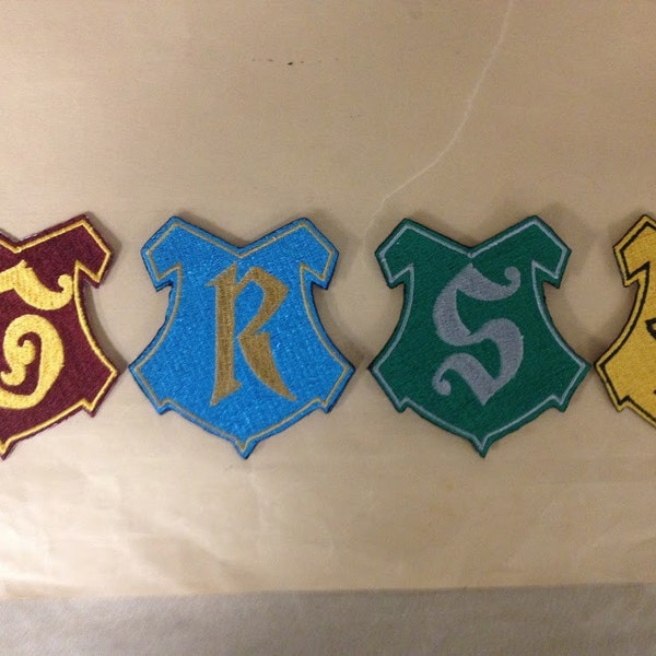 Embroidered wizard Crests or Shields, Iron On, House Iron On Patches, Fantasy Children's Book Patches