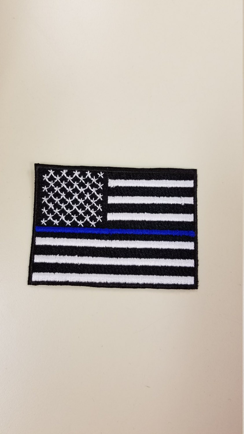 American Flag Sew-On Patch - Thin Blue Line USA