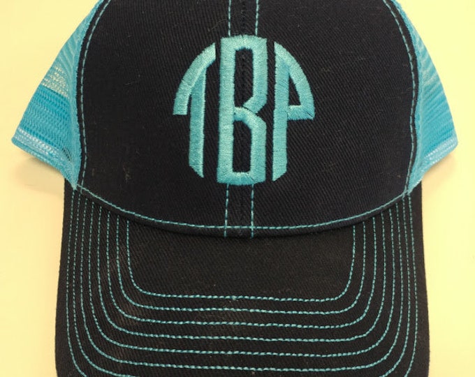 Monogrammed Initial Cap with Mesh Back, Embroidered Initials Cap