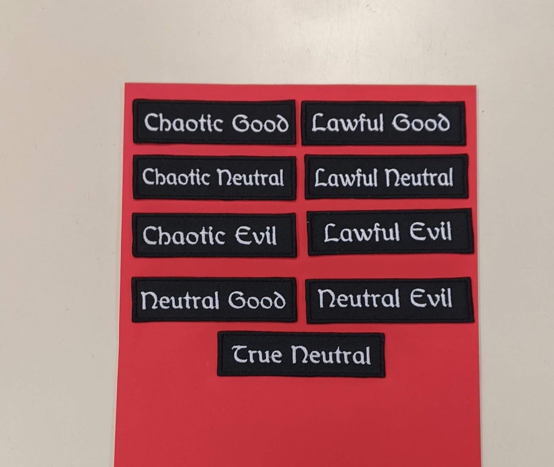 0217 Role Playing Alignment Embroidered Patches - Etsy
