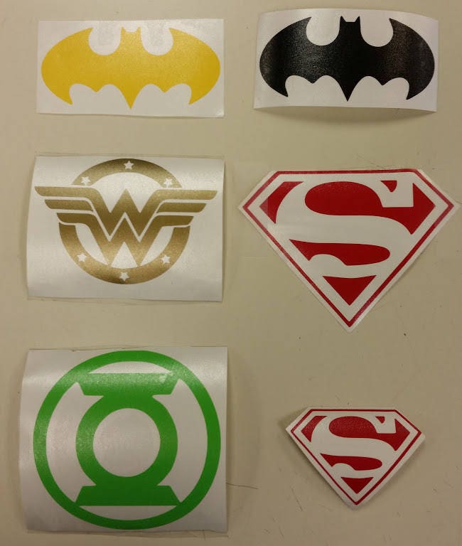Superhero Car Decals, Superhero Vinyl Decals Laptop, Superhero Inspired Decals