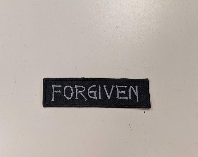 Forgiven Embroidered Biker Patch, Christian Iron On Patch